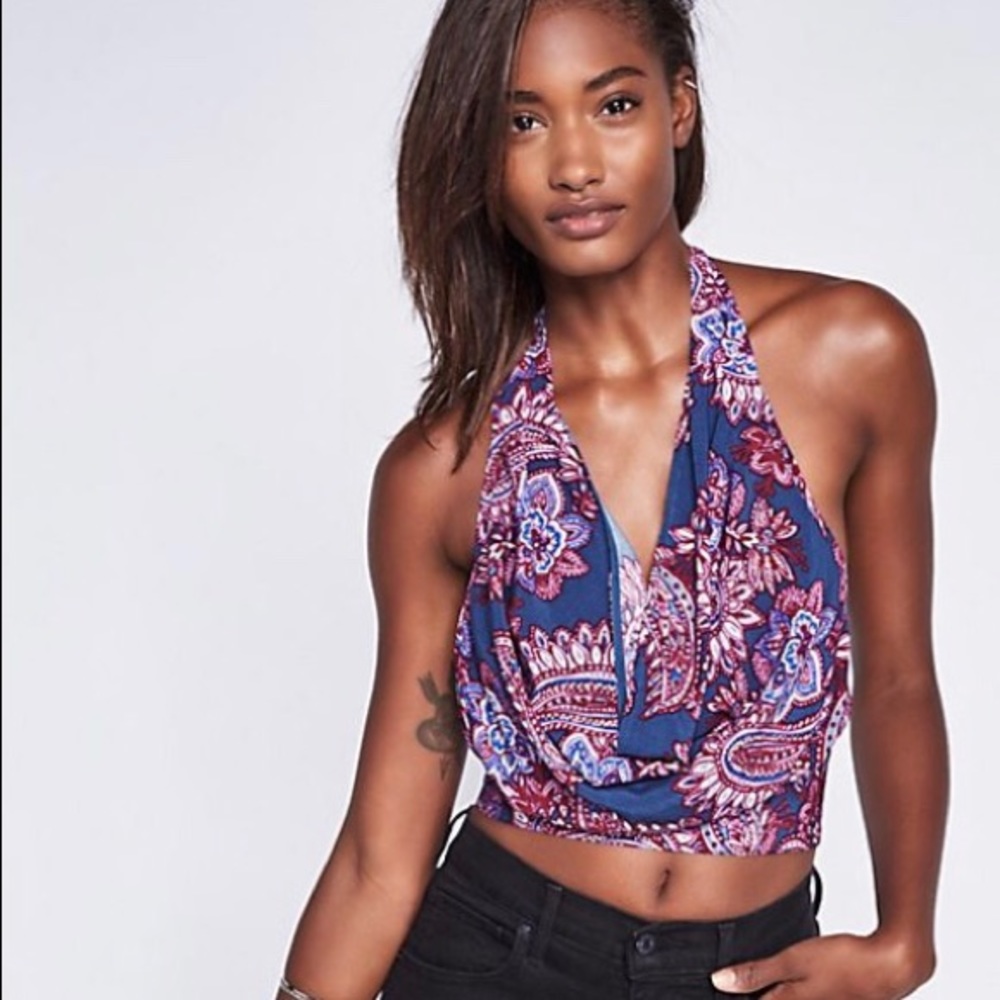 Free People forever young halter crop NWOT